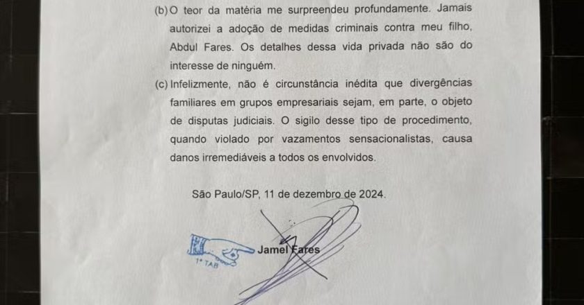 Pai e Filho Enterram Disputas Judiciais: Jamel e Abdul Fares Decidem pela Conciliação