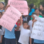 Professores paraguaios em greve contra o desfalque na previdência