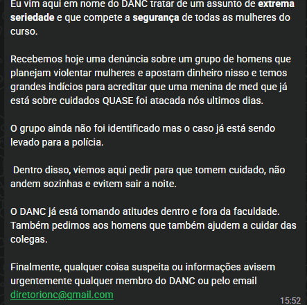 Estudante de Medicina da UFPR recebe ameaças de estupro de quadrilha criminosa